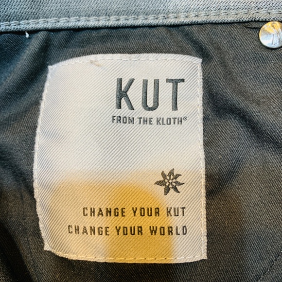 Kut from the Kloth Kelsey Fab Ab Ankle Flare Jean Womens 6 Gray Wax Coated Shiny - Picture 11 of 14